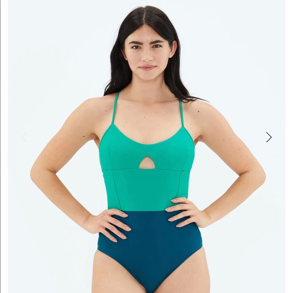 Summersalt Swan Dive color block one piece